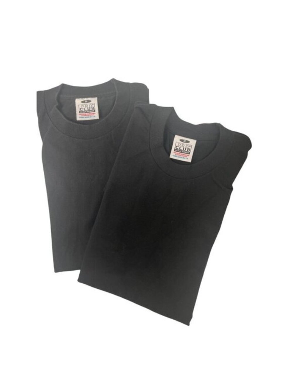 Pro Club Bundle of 2 Heavyweight Black T-Shirts 100% Cotton Made In USA